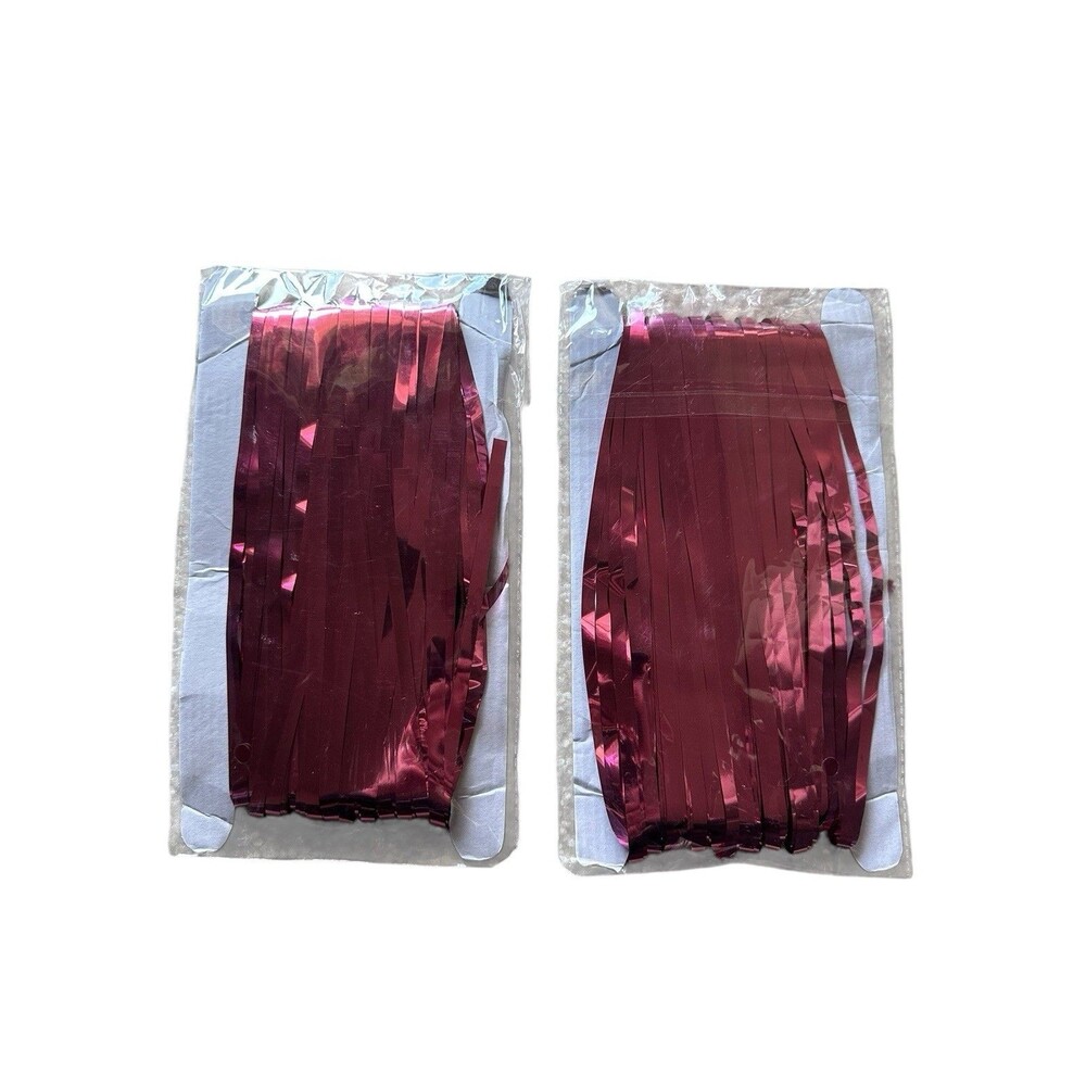 2 Pack Backdrop Decorations Tinsel Curtains 3Ft x 10FT PINK